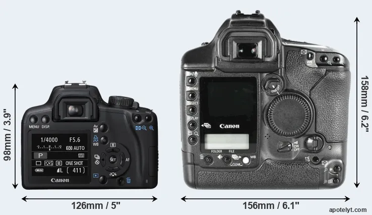 Comparison 1000D or 1D Mark II rear