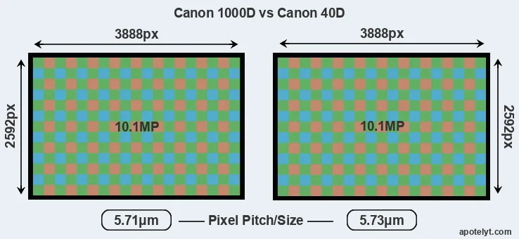 1000D versus 40D MP