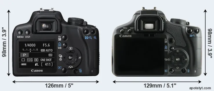 Comparison 1000D or 450D rear