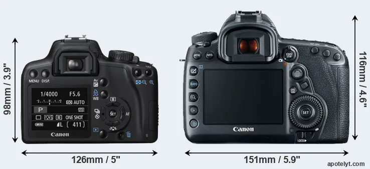 Comparison 1000D or 5D Mark IV rear