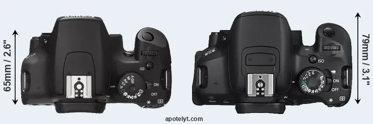 Compare 1000D versus 650D top