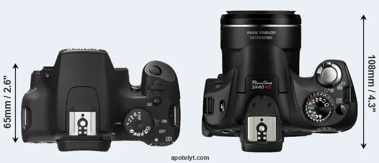 Compare 1000D versus SX40 top