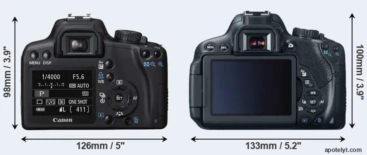 Comparison 1000D or T4i rear