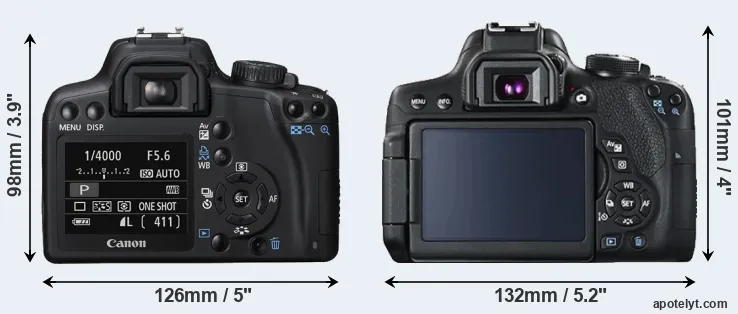 Comparison 1000D or T6i rear