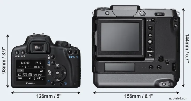 Comparison 1000D or GFX 100 rear