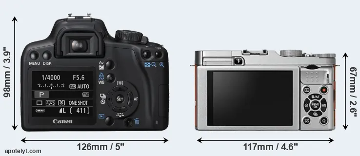 Comparison 1000D or X-A2 rear