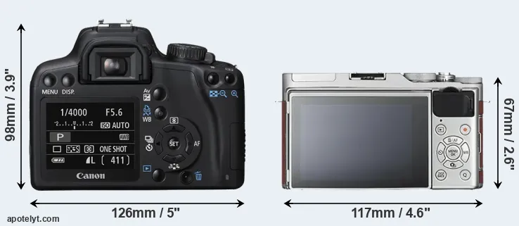 Comparison 1000D or X-A3 rear