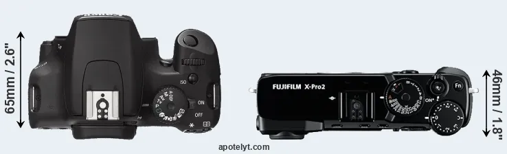 Compare 1000D versus X-Pro2 top
