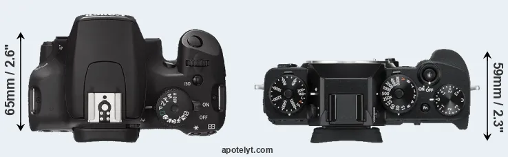 Compare 1000D versus X-T3 top