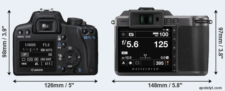 Comparison 1000D or X1D II rear