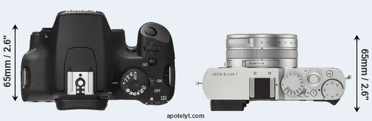 Compare 1000D versus D-LUX 7 top
