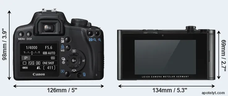 Comparison 1000D or TL2 rear