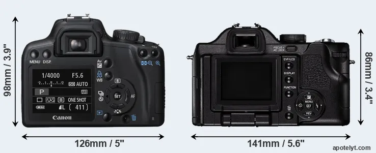 Comparison 1000D or V-LUX 1 rear