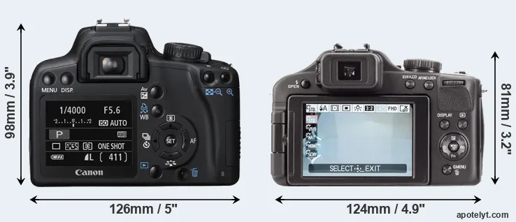 Comparison 1000D or V-LUX 3 rear