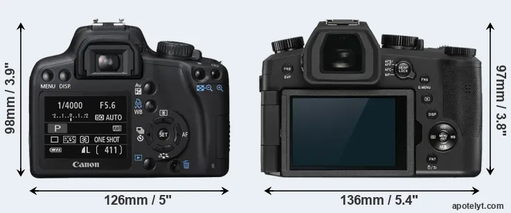 Comparison 1000D or V-LUX 5 rear