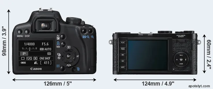 Comparison 1000D or X1 rear