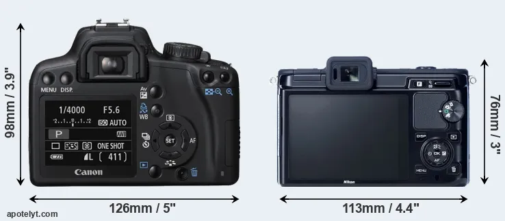 Comparison 1000D or V1 rear