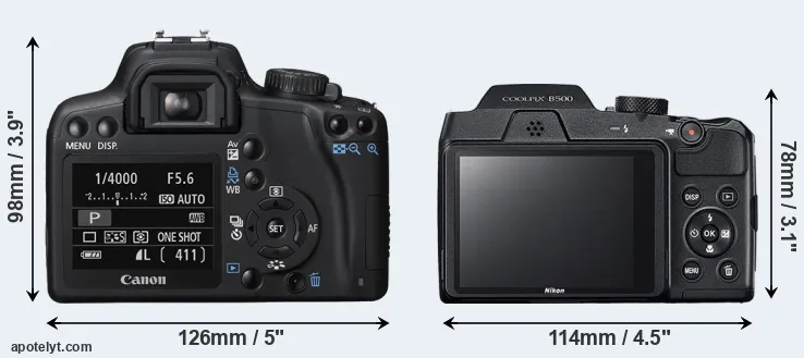 Comparison 1000D or B500 rear