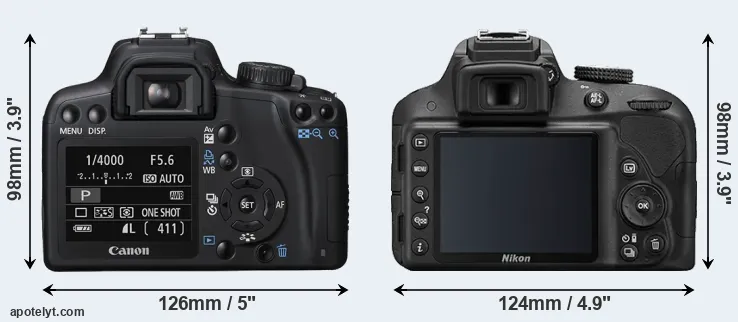 Comparison 1000D or D3300 rear