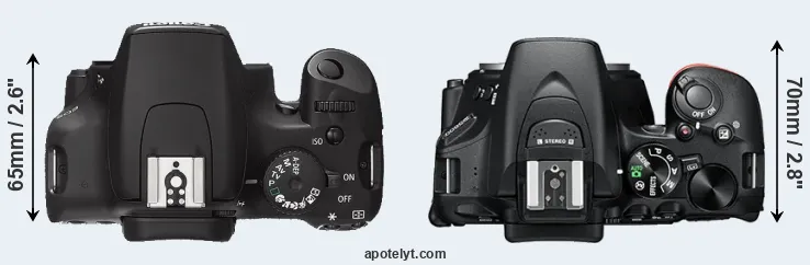 Compare 1000D versus D5600 top