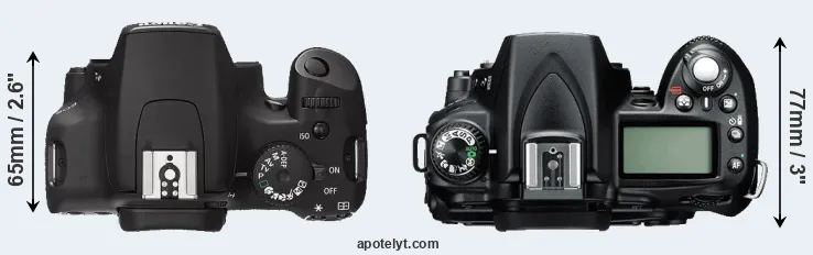 Compare 1000D versus D90 top