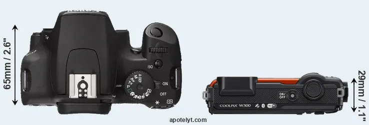 Compare 1000D versus W300 top