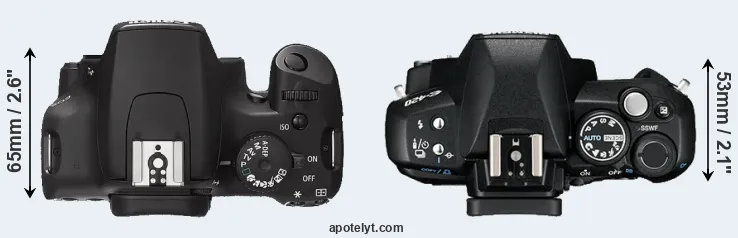 Compare 1000D versus E-420 top