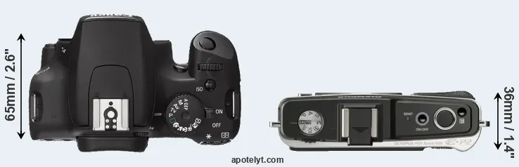 Compare 1000D versus E-P2 top