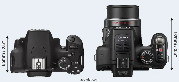 Compare 1000D versus FZ150 top