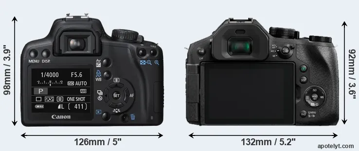 Comparison 1000D or FZ330 rear