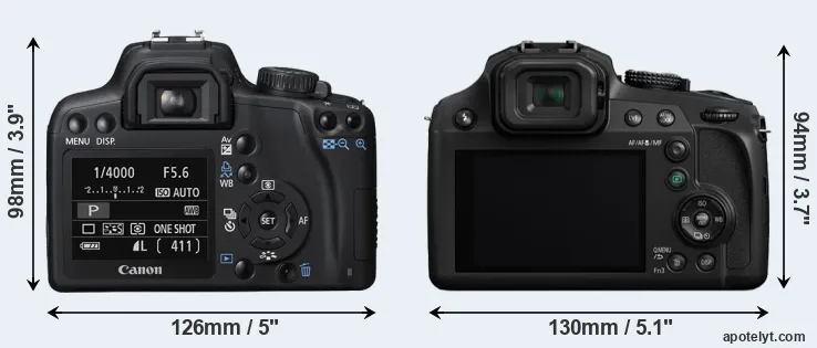 Comparison 1000D or FZ82 rear