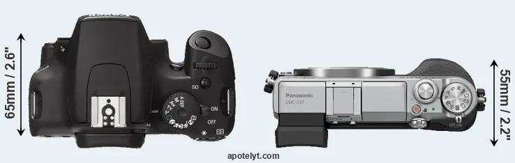 Compare 1000D versus GX7 top