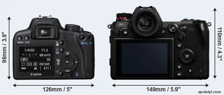Comparison 1000D or S1R rear