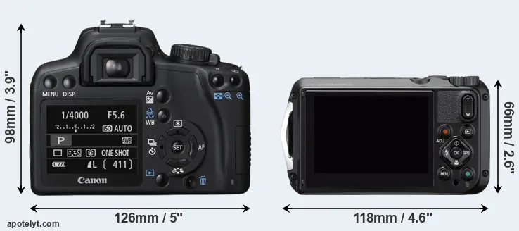 Comparison 1000D or WG-6 rear