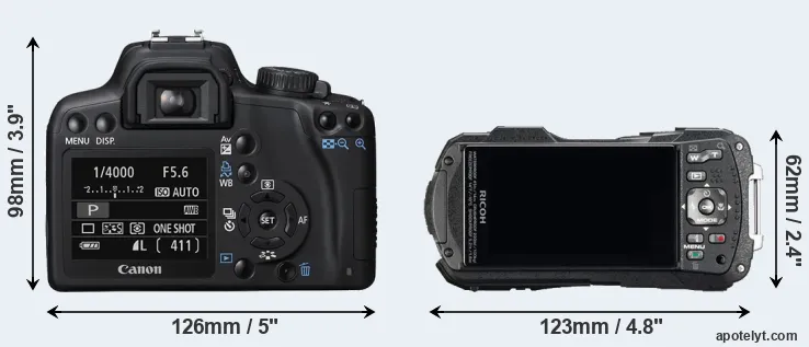 Comparison 1000D or WG-60 rear
