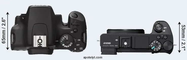 Compare 1000D versus A6500 top