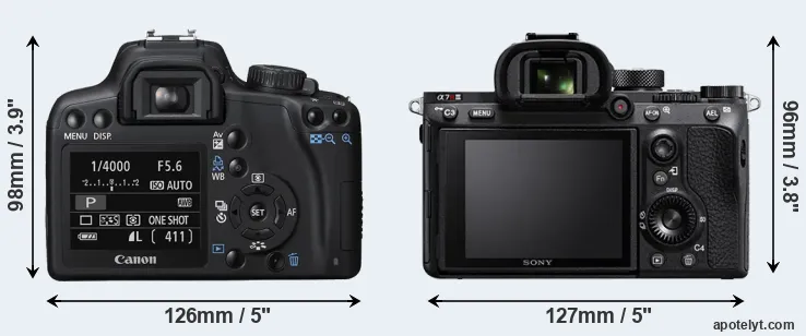 Comparison 1000D or A7R III rear