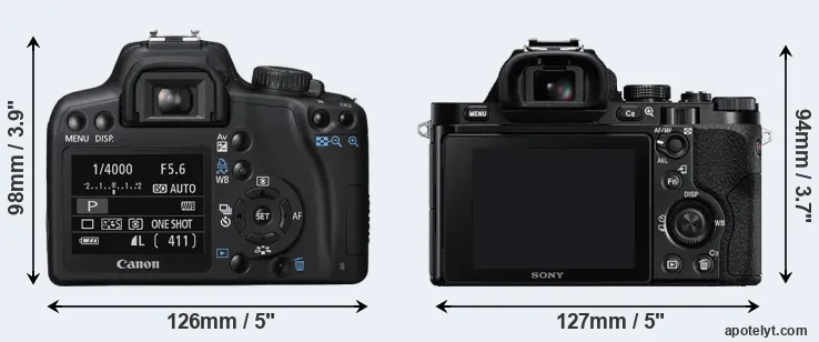 Comparison 1000D or A7R rear
