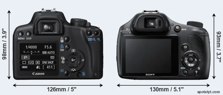 Comparison 1000D or HX400V rear
