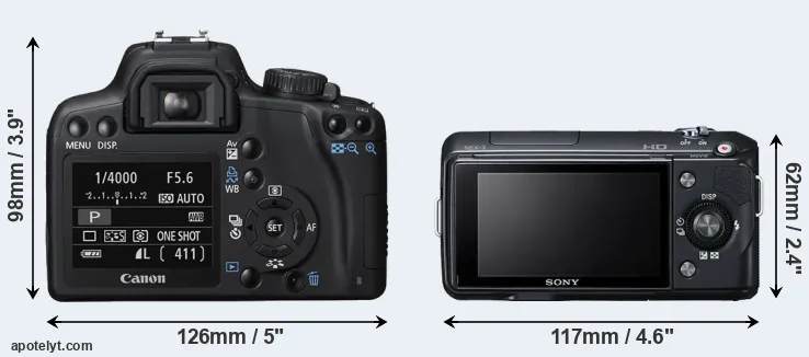 Comparison 1000D or NEX-3 rear