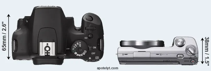 Compare 1000D versus NEX-5 top