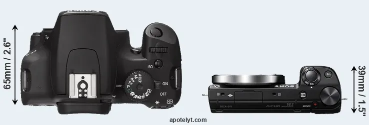 Compare 1000D versus NEX-5R top