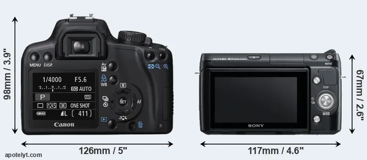 Comparison 1000D or NEX-F3 rear