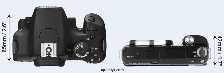 Compare 1000D versus NEX-F3 top