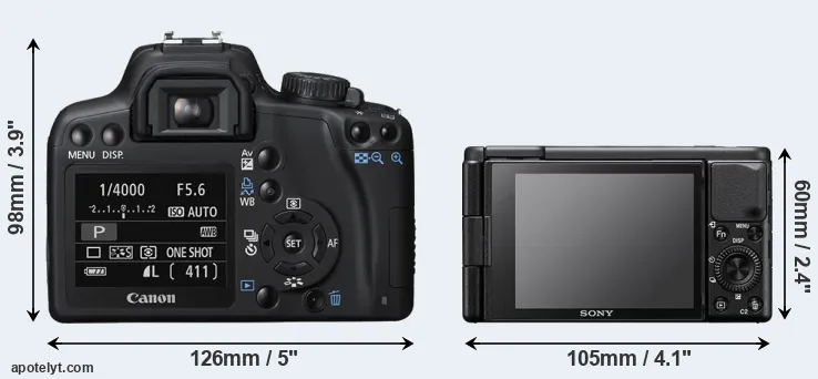 Comparison 1000D or ZV-1 rear