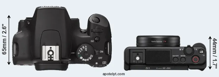 Compare 1000D versus ZV-1 top