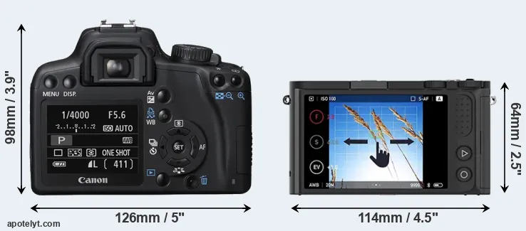 Comparison 1000D or M1 rear