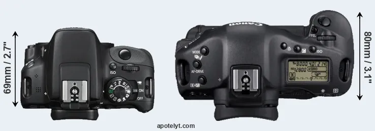Compare 100D versus 1D Mark IV top