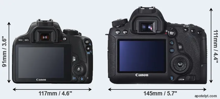 Comparison 100D or 6D rear