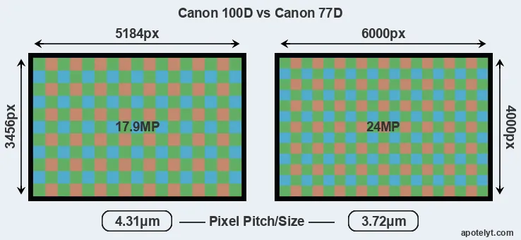 100D versus 77D MP